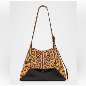 New Jimmy Choo Diamond Leopard Calf Hair Hobo Bag